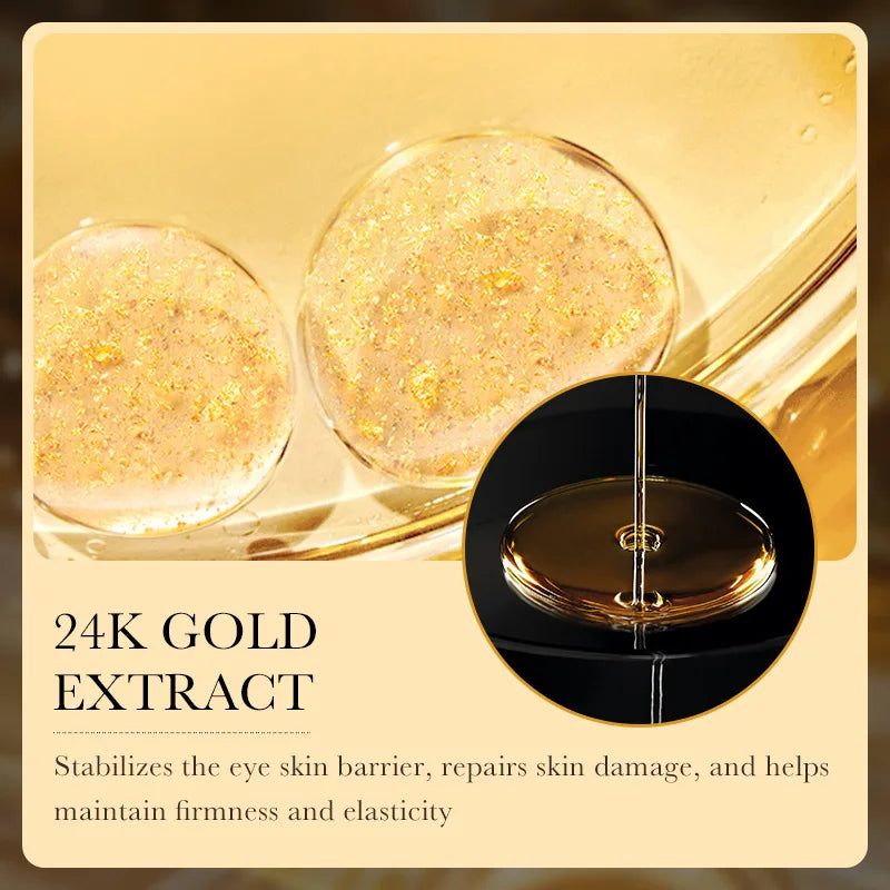 Luxury 24k gold eye cream featuring natural extract for reducing puffiness and fine lines