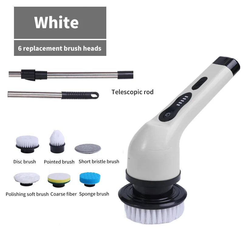 360-degree rotating electric brush for all-around cleaning