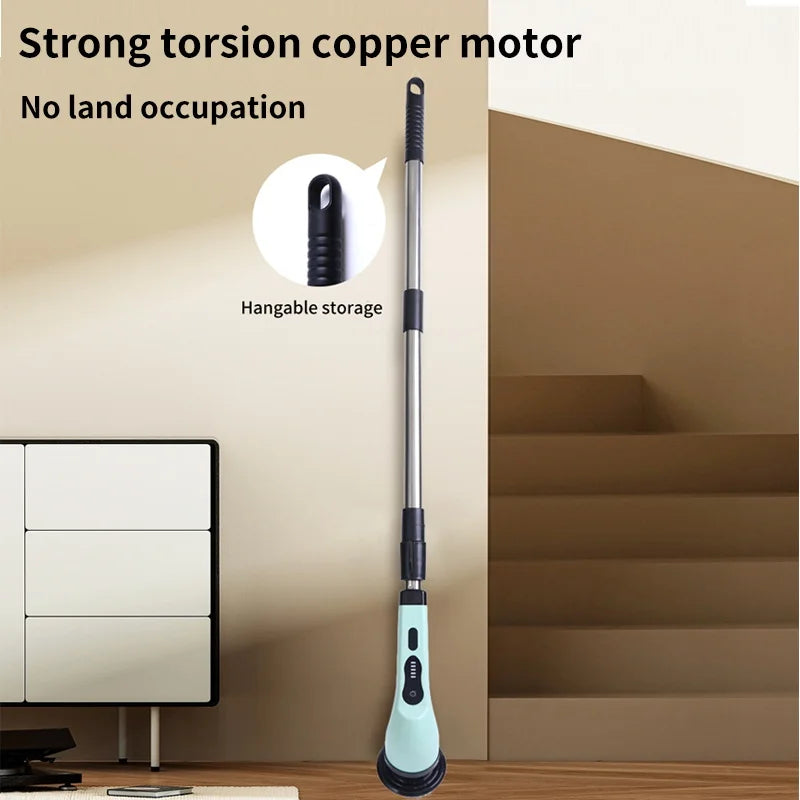 Electric brush designed for cleaning bathroom tiles and surfaces