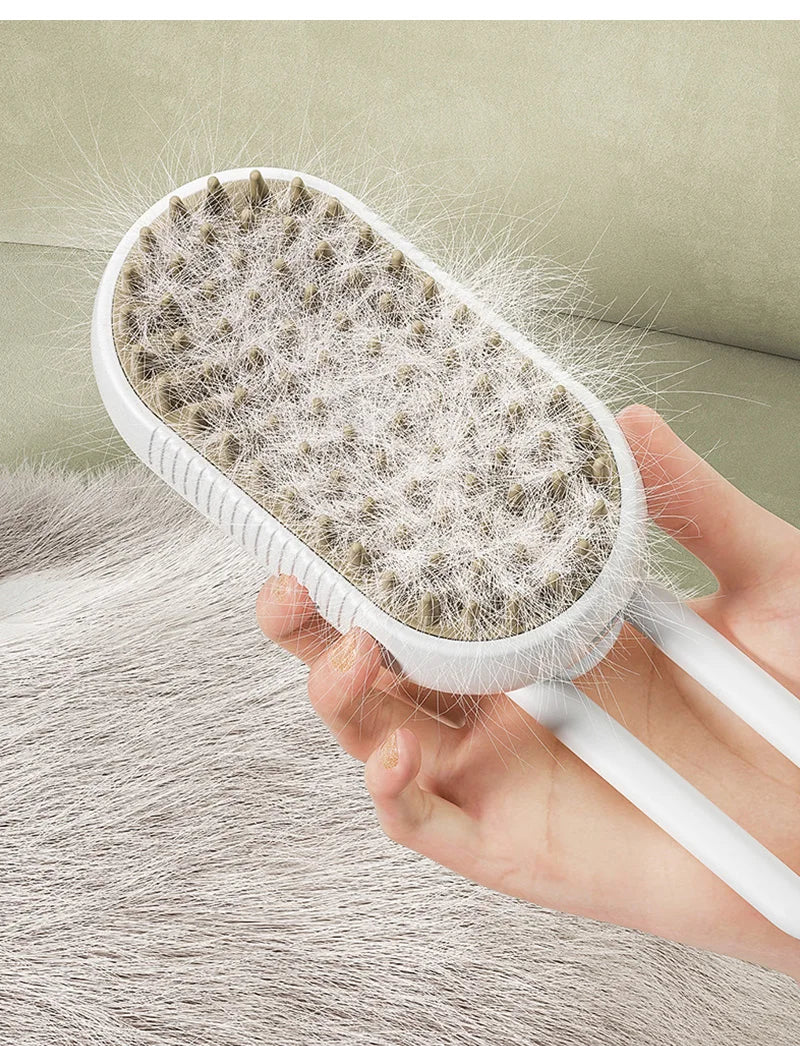 Compact 3-in-1 electric grooming brush for small and large dogs