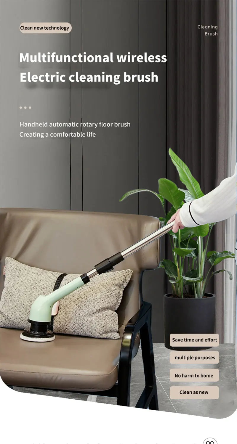 Cordless electric cleaning brush for hassle-free cleaning