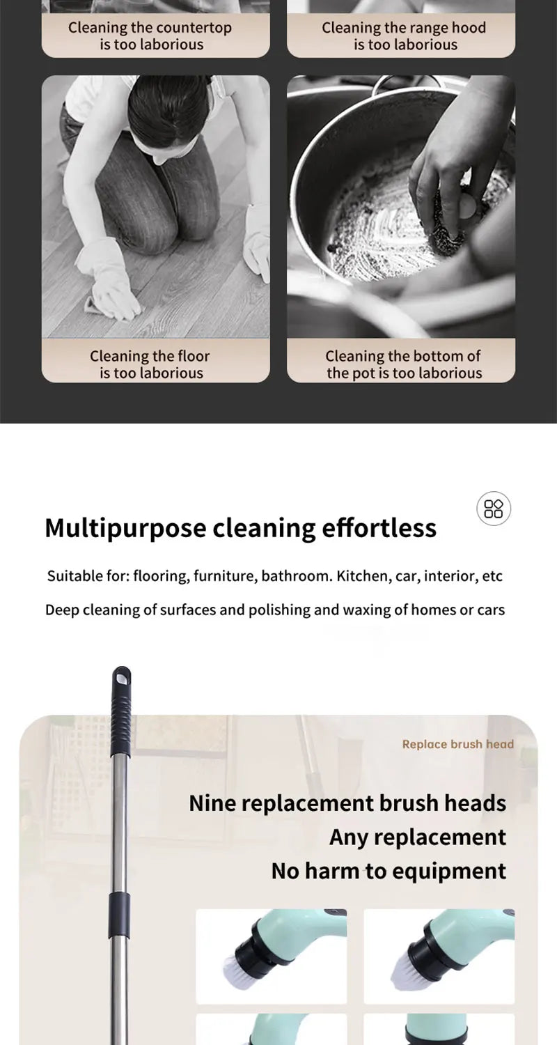 Electric deep cleaning brush for stubborn stains and grime.