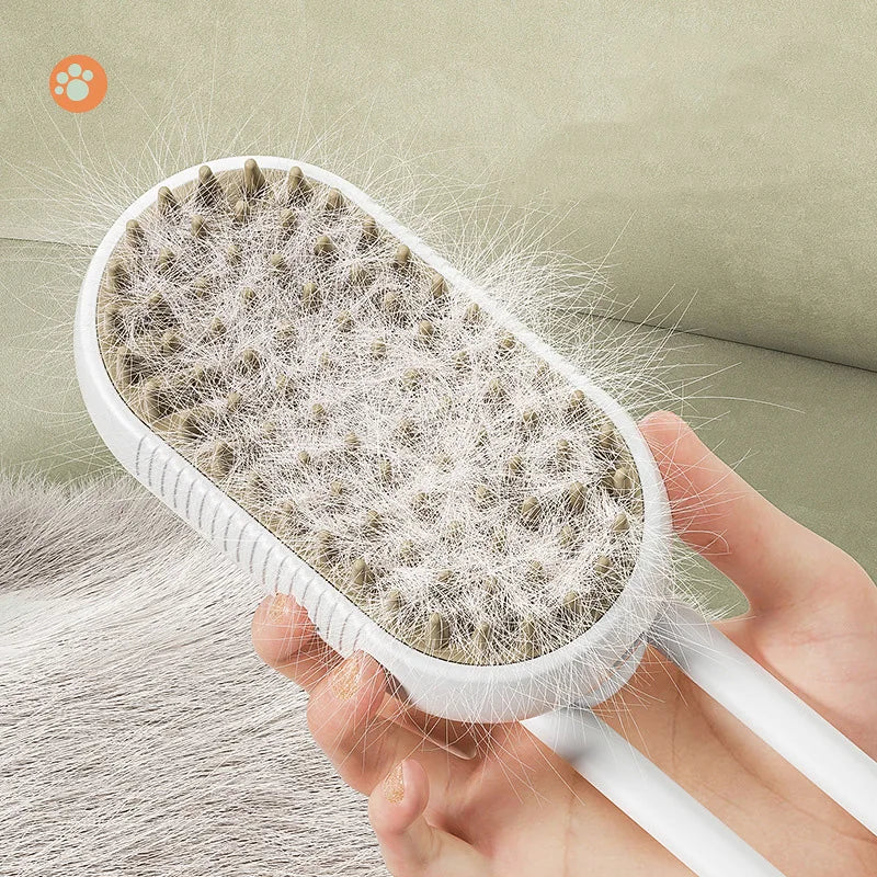 Electric brush designed to groom, shed, and smooth dog fur.