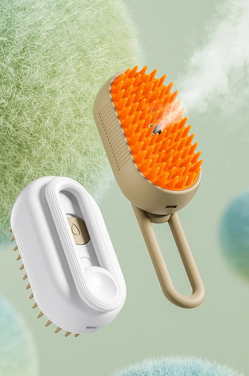 3-in-1 electric grooming brush with a massage function for dogs.