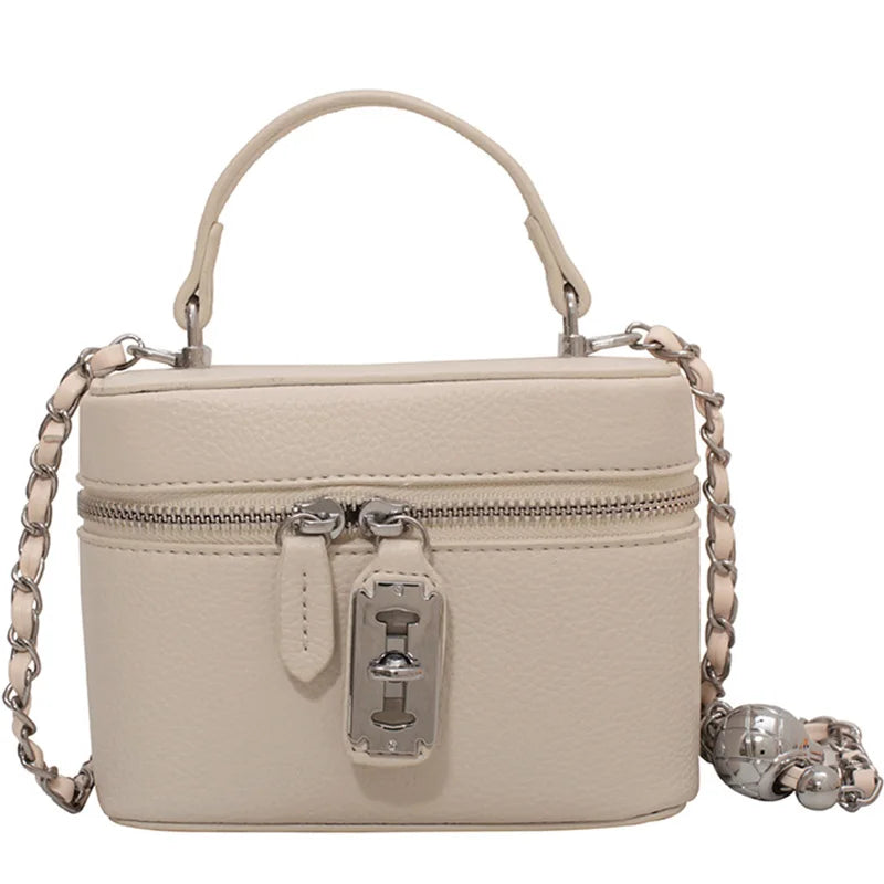 Women's structured square handbag offering timeless elegance and durability.