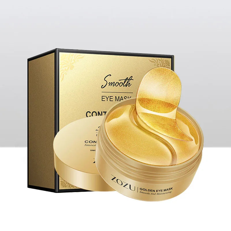 Gold collagen eye masks that offer an intensive treatment to hydrate and revitalize the under-eye skin.