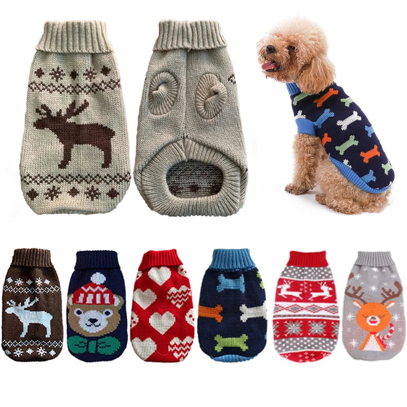 Keep your pet warm and cozy with this stylish winter sweater.