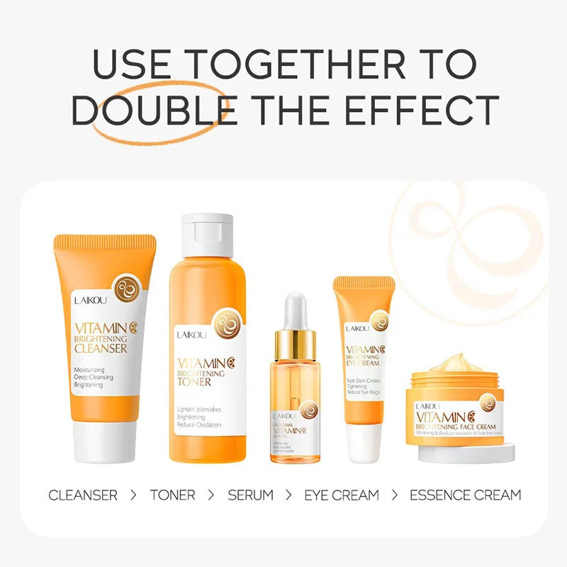 5-piece Vitamin C cream set for glowing, hydrated, and youthful skin