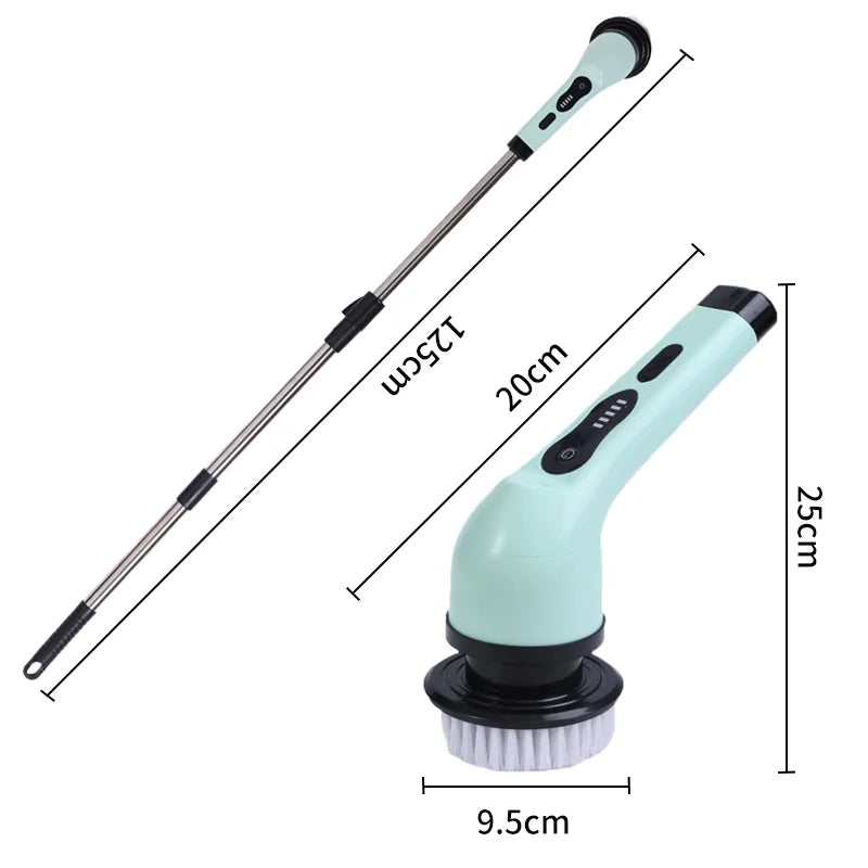 Electric brush for cleaning walls and vertical surfaces