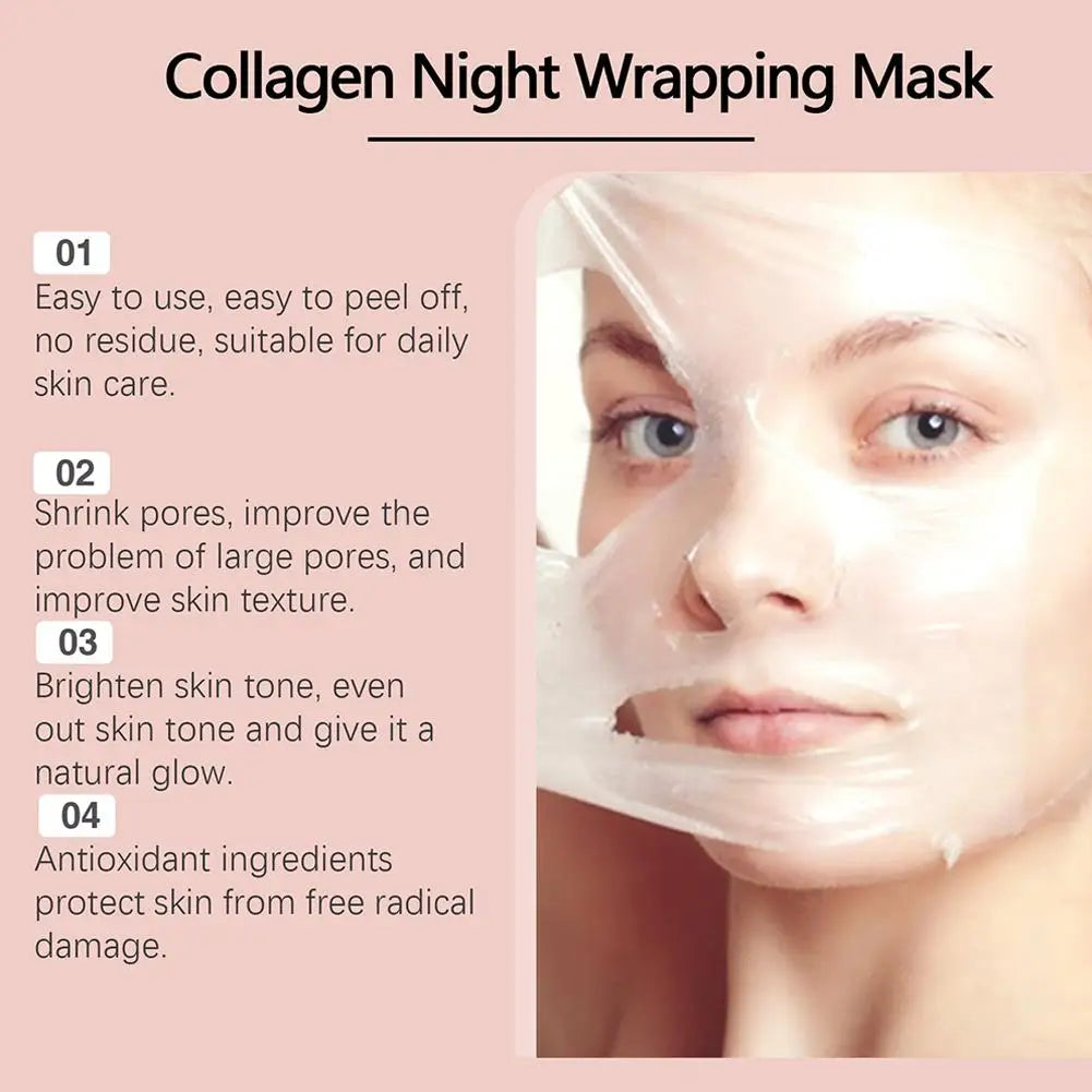 Overnight collagen facial mask for hydration and skin repair