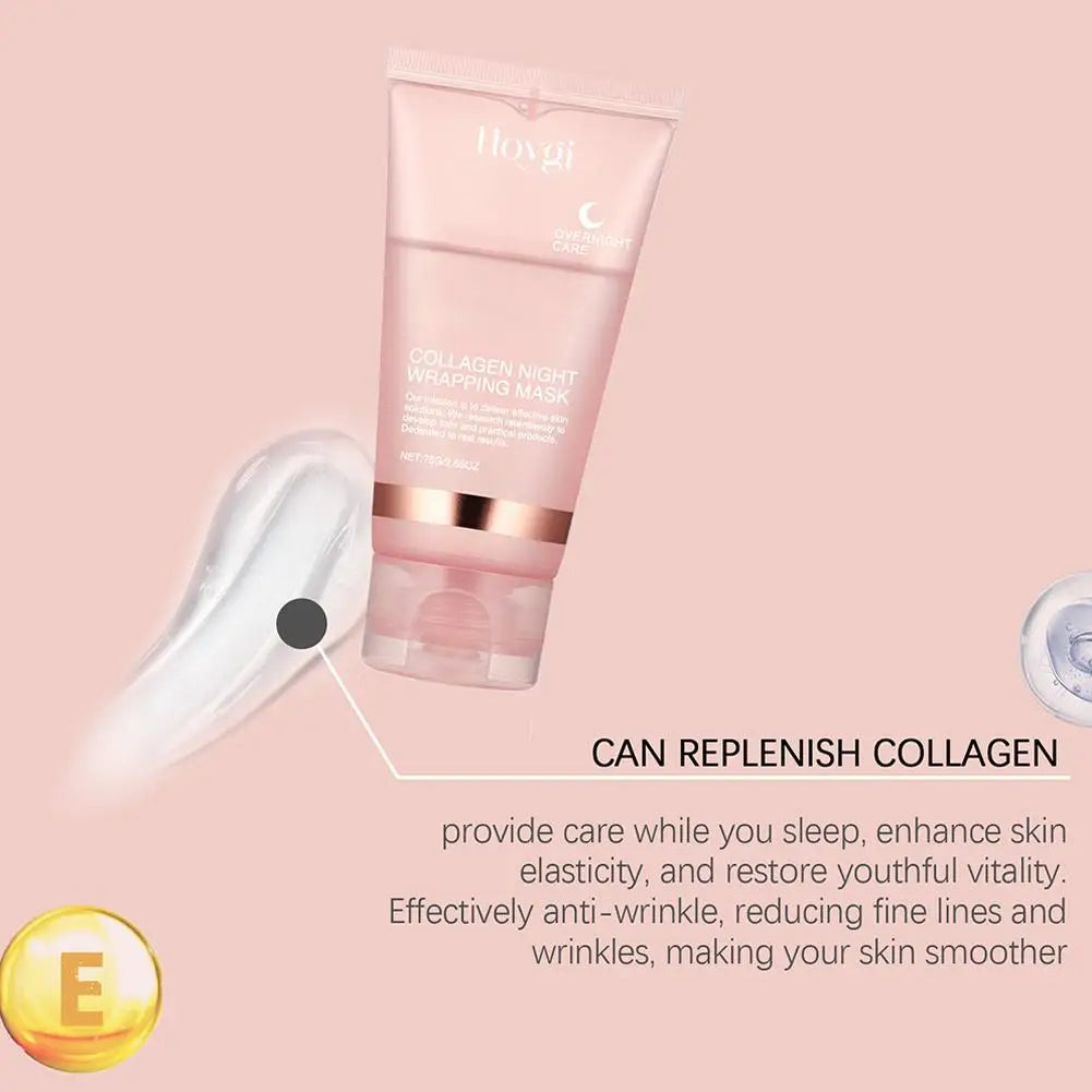 Brightening facial mask with collagen to reduce fine lines and improve texture