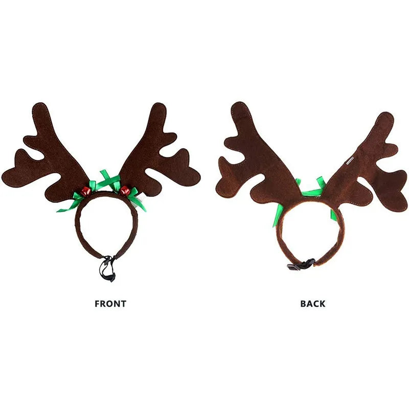 Dog reindeer antlers costume, designed for a comfortable and festive fit.